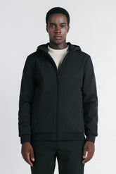 GIUBBOTTO IN SOFTSHELL CON CAPPUCCIO NERO